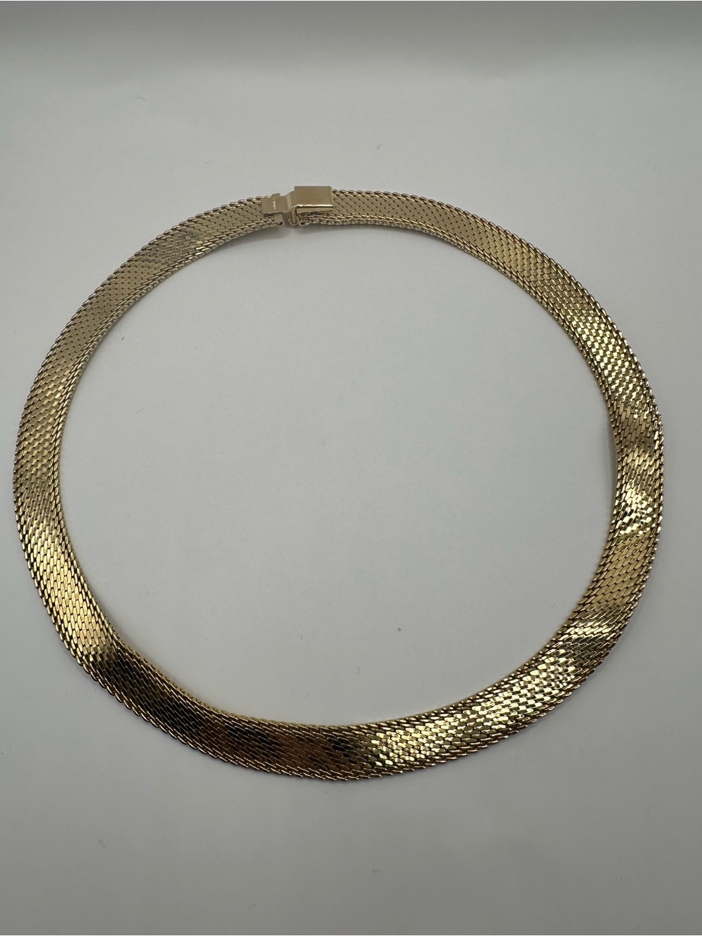 MONET Vintage Gold Mesh Collar Necklace | Statement Choker Short Chain